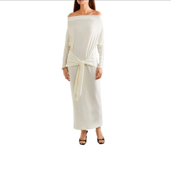 Norma Kamali Four Sleeve Long Ivory Dress Small - Picture 6 of 8